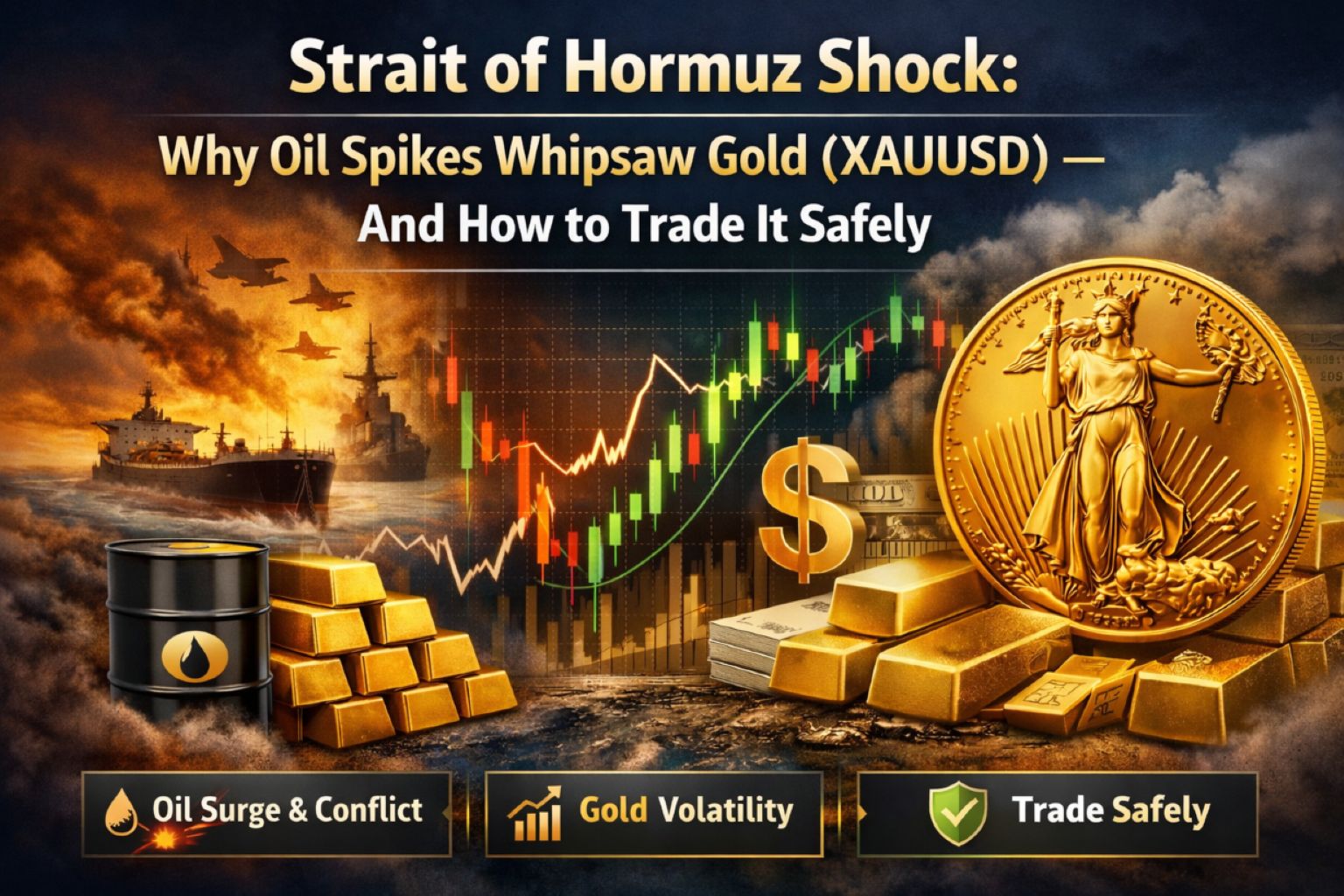 Strait of Hormuz Shock: Why Oil Spikes Whipsaw Gold (XAUUSD) — and How to Trade It Safely with CRT-SEM